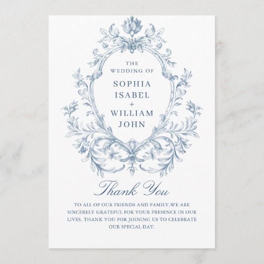 ビクトリアン華美Grace Dusty Blue結婚の式 プログラム (正面)