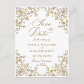 ビクトリアン華美Grace Wedding日付を保存 ポストカード (正面)