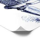 ビクトリアン蜂の巣青の濃淡ポスター ポスター (角)