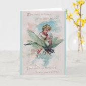 ビクトリアン誕生日グリーティングカード カード (黄色い花)