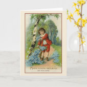 ビクトリアン誕生日グリーティングカード カード (黄色い花)