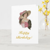 ビクトリアン誕生日 カード (黄色い花)