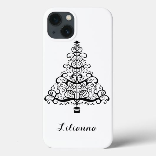 ビクトリアン調のクリスマスツリー装飾スクロール Case-Mate iPhoneケース (裏面)