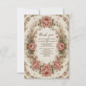 ビクトリアン調の優雅さを写真に　ロイヤル・エレガンス・ブライダルシャワー サンキューカード (正面)