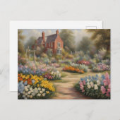 ビクトリアン調の別荘と夏の花園 ポストカード (正面/裏面)