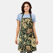 ビクトリアン調の花柄 エプロン (着用した状態)