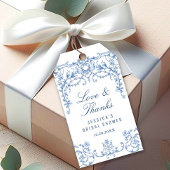 ビクトリアン調ブルー豪華花嫁のシャワーパーティー ギフトタグ