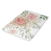ビクトリアン赤面ピンクのバラの水彩画 バスマット (アングル)