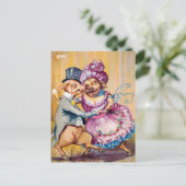 ビクトリアン踊りピグ対はがき ポストカード (スタンド正面)