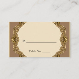ビクトリアン金ゴールドの結婚座席表 プレイスカード