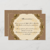 ビクトリアン金ゴールドの結婚挿入 エンクロージャーカード (正面/裏面)