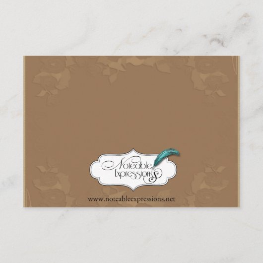 ビクトリアン金ゴールドの結婚挿入 エンクロージャーカード (裏面)