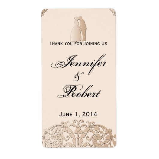 ビクトリアン金ゴールドフィリグリーのワインラベル ラベル (正面)