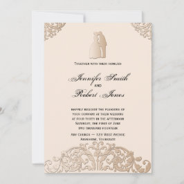 ビクトリアン金ゴールドフィリグレ結婚式招待状 招待状