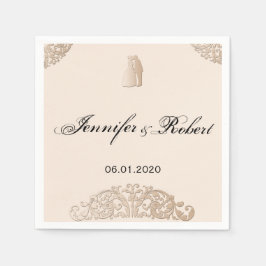 ビクトリアン金ゴールドフィ結婚リグリー スタンダードカクテルナプキン