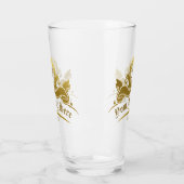 ビクトリアン金ゴールドモノグラムカスタム文字ピントバーガラス タンブラーグラス (左)