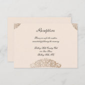 ビクトリアン金ゴールド映画ウェディングレセプション 招待状 (正面/裏面)