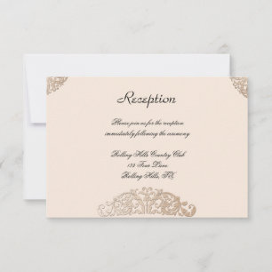 ビクトリアン金ゴールド映画ウェディングレセプション 招待状