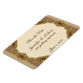 ビクトリアン金ゴールド結婚式のフレーム日付の保存 マグネット (左側)