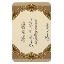 ビクトリアン金ゴールド結婚式のフレーム日付の保存