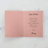 ビクトリアン金ハート、花とことわざ カード (内部)