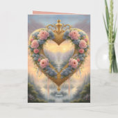 ビクトリアン金ハート、花とことわざ カード (裏面)