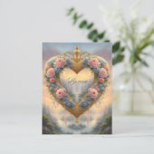 ビクトリアン金ハート、花とことわざ ポストカード (スタンド正面)