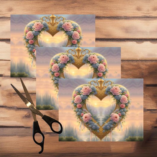 ビクトリアン金ハート、花とことわざ 薄葉紙