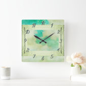 ビクトリアン雲絵画の額エレガント スクエア壁時計 (ホーム)