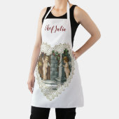 ビクトリアン風バレンタインデー ヴィンテージエンジェル 便の文字付き エプロン (インサイチュ)