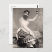 ビクトリアン風変わり髭の女性 ポストカード (正面/裏面)