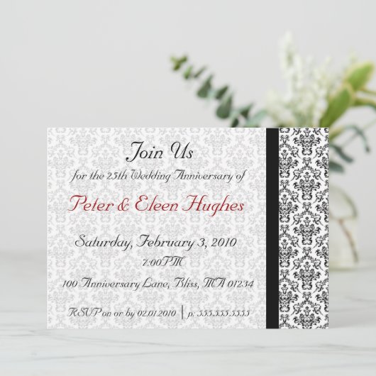 ビクトリアン風結婚記念日パーティーの招待状 招待状 (スタンド正面)