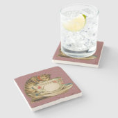 ビクトリアン風 ネコ ティーカップ 可愛い アンティーク ストーンコースター (横)