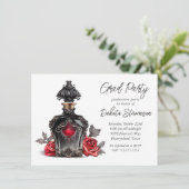 ビクトリアン香水瓶とバラ | 卒業 招待状 (スタンド正面)