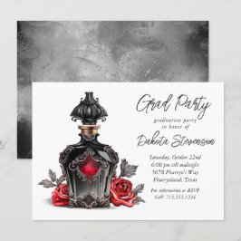 ビクトリアン香水瓶とバラ | 卒業 招待状