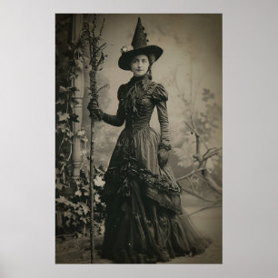 ビクトリアン魔女のセピア・ポートレート ポスター
