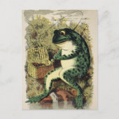 ビクトリアン魚釣りカエルはがき ポストカード (正面)