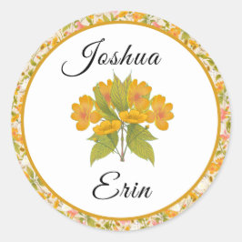 ビクトリアン黄色のステッカー ラウンドシール