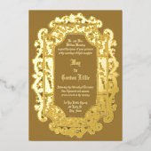ビクトリアン1850年縁ど結婚巻 箔招待状 (正面)