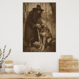 ビクトリアン・ウィッチ・セピア・ポートレート・スタイル4 ポスター