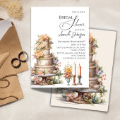 ビクトリアン ウェディング ケーキ フラワー ブライダル シャワー 招待状