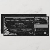 ビクトリアン ウェディング チケット 招待状(RSVP付き) 招待状 (正面/裏面)