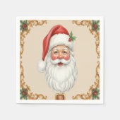 ビクトリアン・ウォーターカラー・サンタ・クリスマスコレクション スタンダードカクテルナプキン (正面)