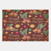 ビクトリアン・ウォーターカラー サンタ クリスマス コレクション ラッピングペーパーシート (正面3)