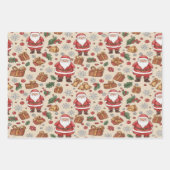 ビクトリアン・ウォーターカラー サンタ クリスマス コレクション ラッピングペーパーシート (正面)