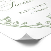 ビクトリアン オルネート サージュグリーン フローラル ラブ イズ スウィート ポスター (角)