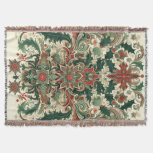 ビクトリアン/クラシックVintageクリスマス スローブランケット