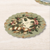 ビクトリアン/クラシックVintageクリスマス ペーパーコースター (アングル)