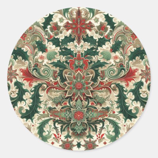 ビクトリアン/クラシックVintageクリスマス ラウンドシール (正面)