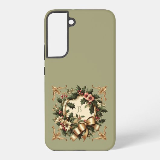 ビクトリアン/クラシックVintageクリスマス Samsung Galaxyケース (裏面)
